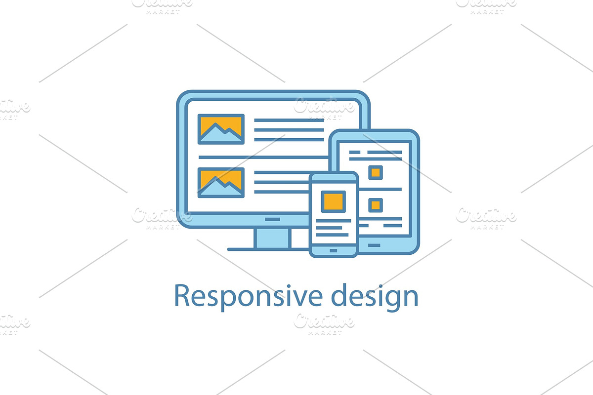 Responsive website design color icon in Icons - product preview 8
