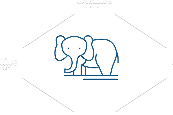 Elephant line icon concept. Elephant
