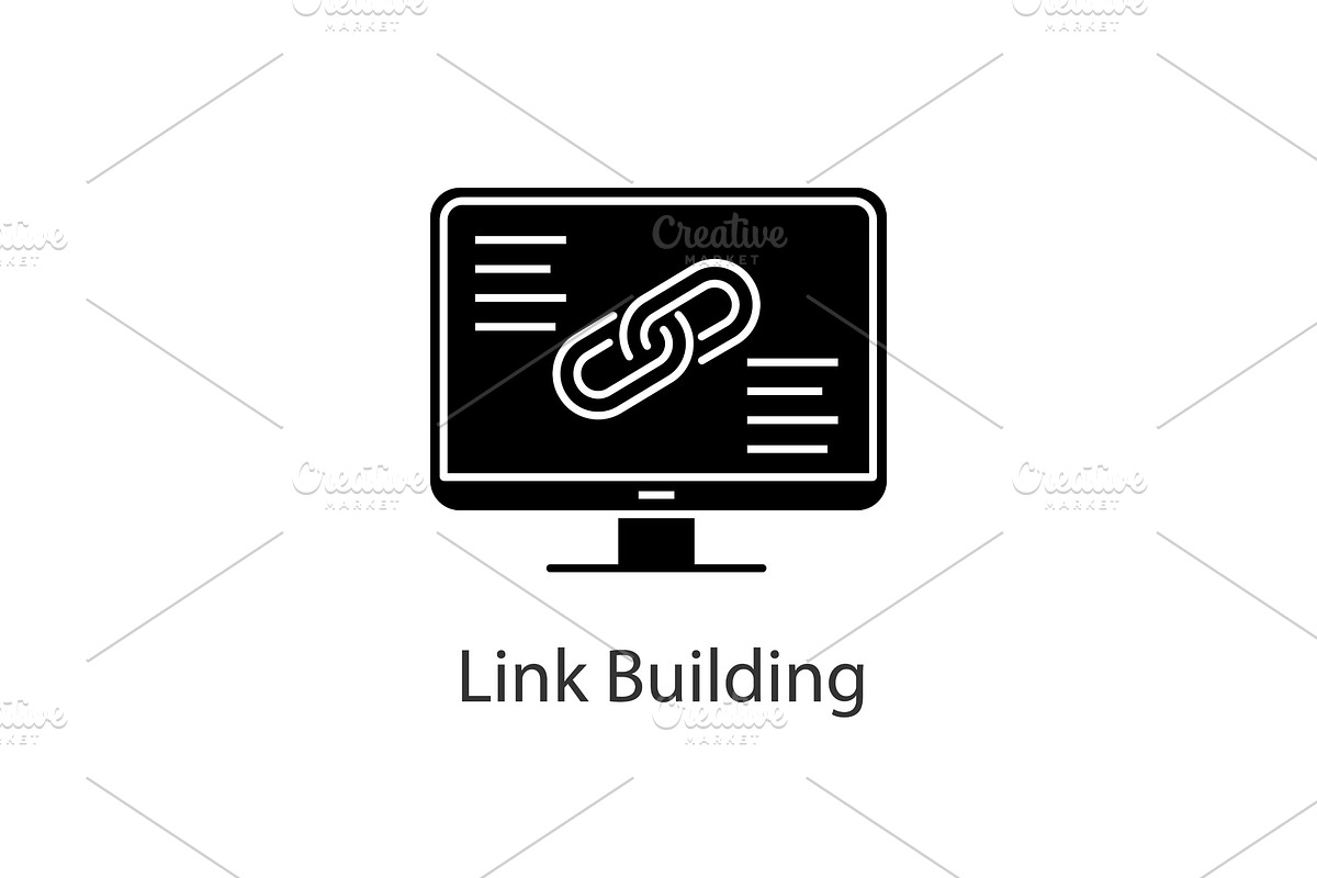 Link building glyph icon in Icons - product preview 8