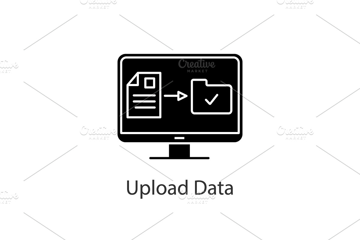 Data uploading glyph icon in Icons - product preview 8