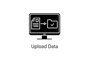 Data uploading glyph icon