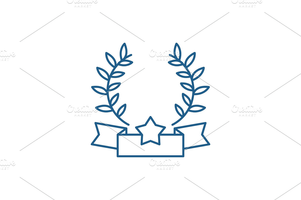 Emblem of victory line icon concept in Illustrations - product preview 8