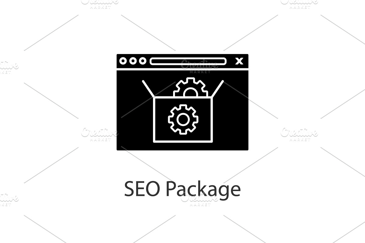 SEO packages glyph icon in Icons - product preview 8