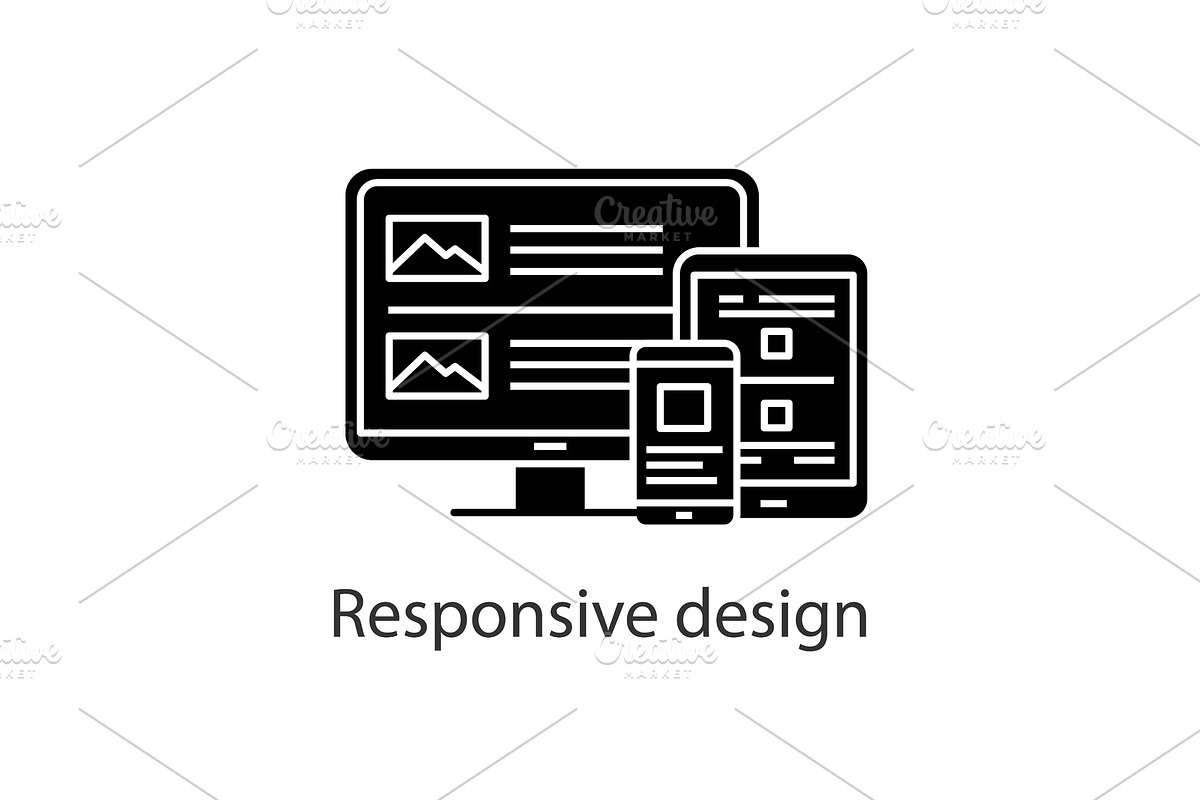 Responsive website design glyph icon in Icons - product preview 8