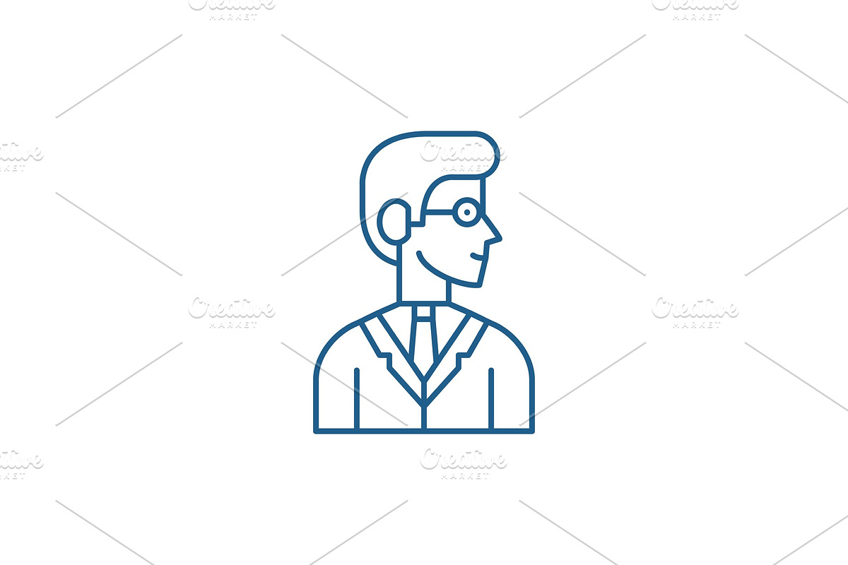 Employee line icon concept. Employee in Illustrations - product preview 8