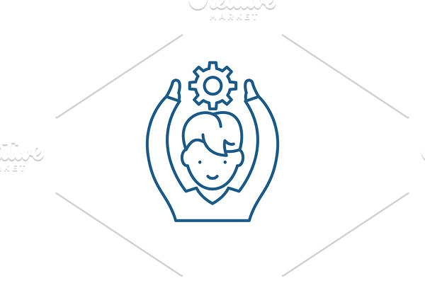 Employee potential line icon concept