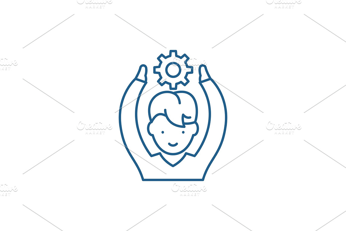 Employee potential line icon concept in Illustrations - product preview 8