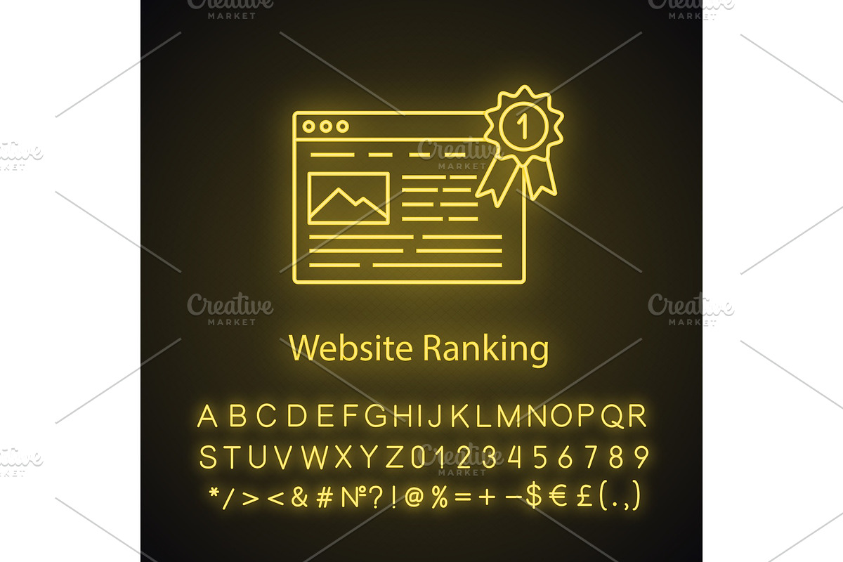 Website ranking neon light icon in Icons - product preview 8