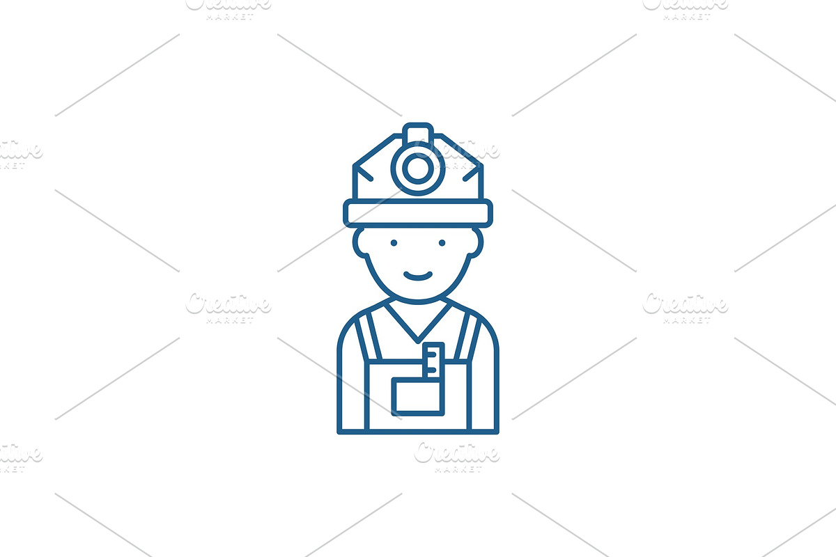 Engineer line icon concept. Engineer in Illustrations - product preview 8
