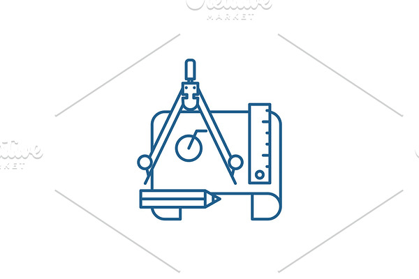 Engineering project line icon