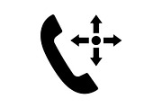 Delivery service call glyph icon