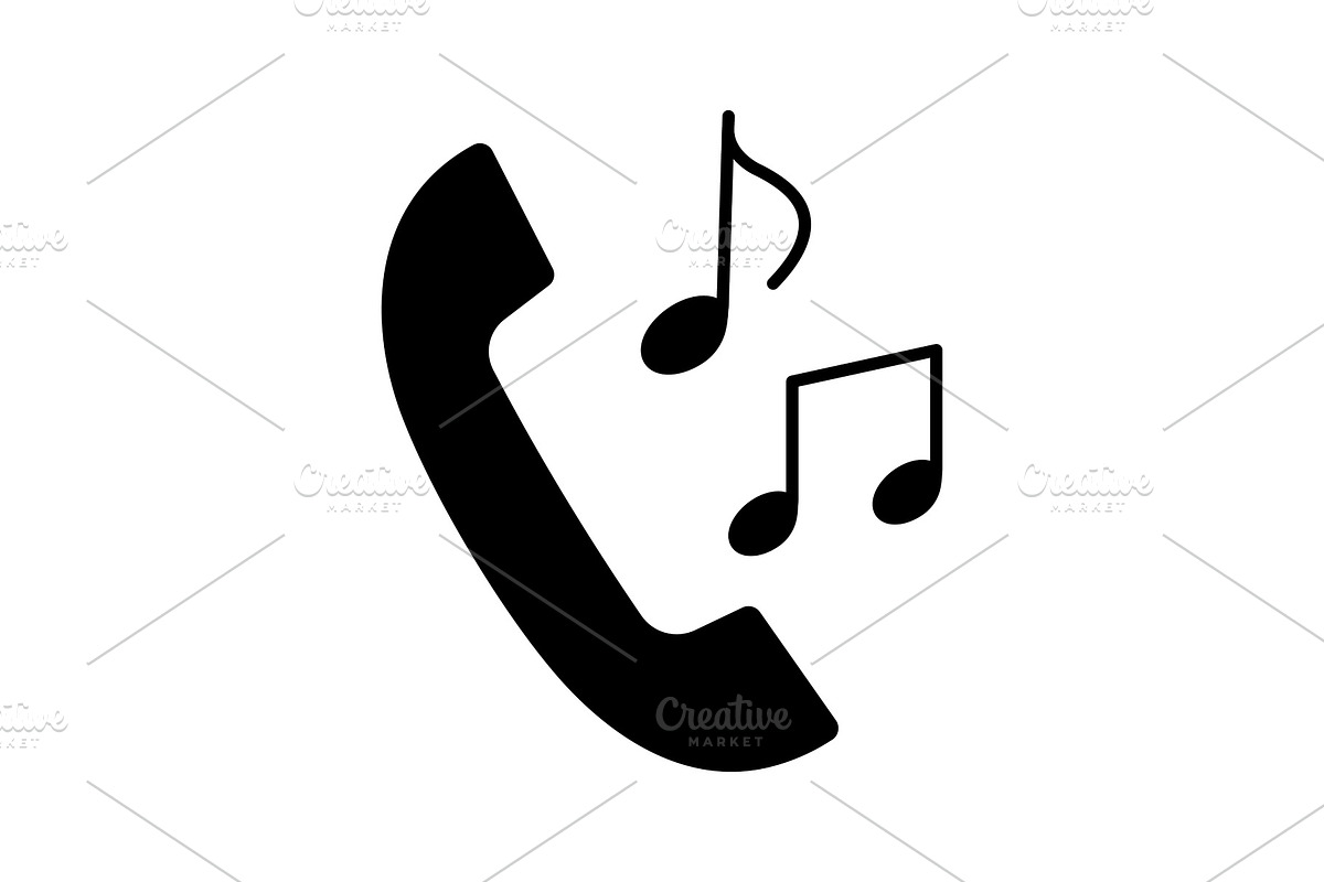 Call ringtones glyph icon in Icons - product preview 8