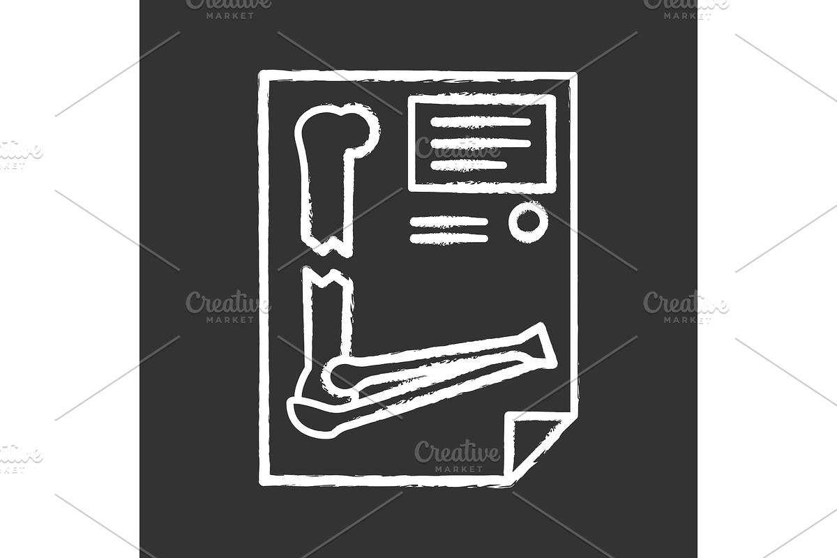 Bone fracture diagnosis chalk icons in Icons - product preview 8