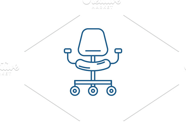 Ergonomic chair line icon concept