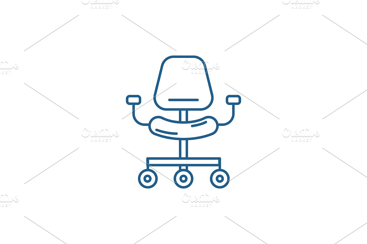 Ergonomic chair line icon concept in Illustrations - product preview 8