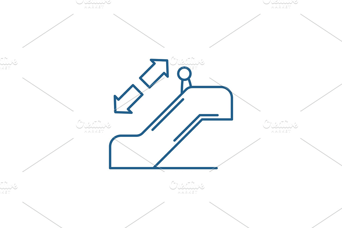 Escalator line icon concept in Illustrations - product preview 8