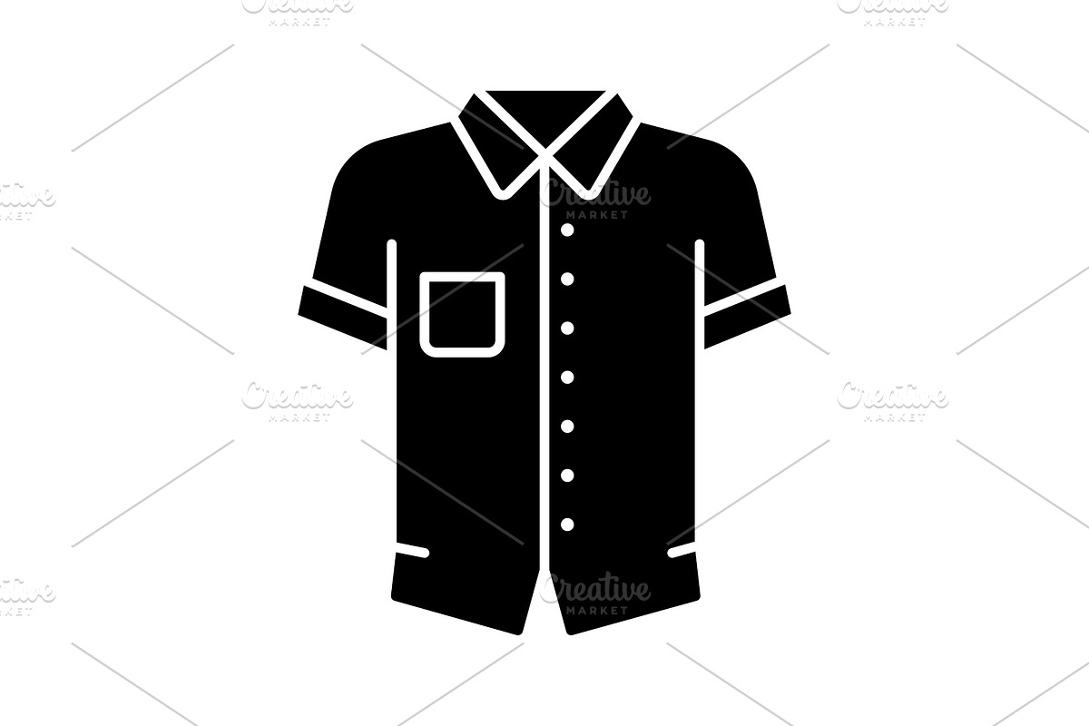 Shirt with short sleeves glyph icon in Icons - product preview 8