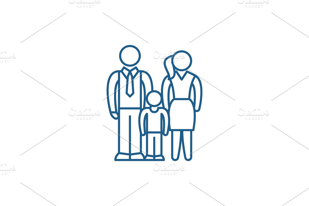 European family line icon concept in Illustrations - product preview 8