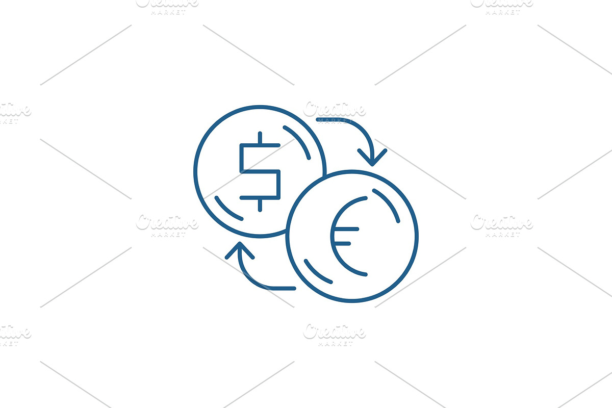 Exchange of dollars for euros line in Illustrations - product preview 8
