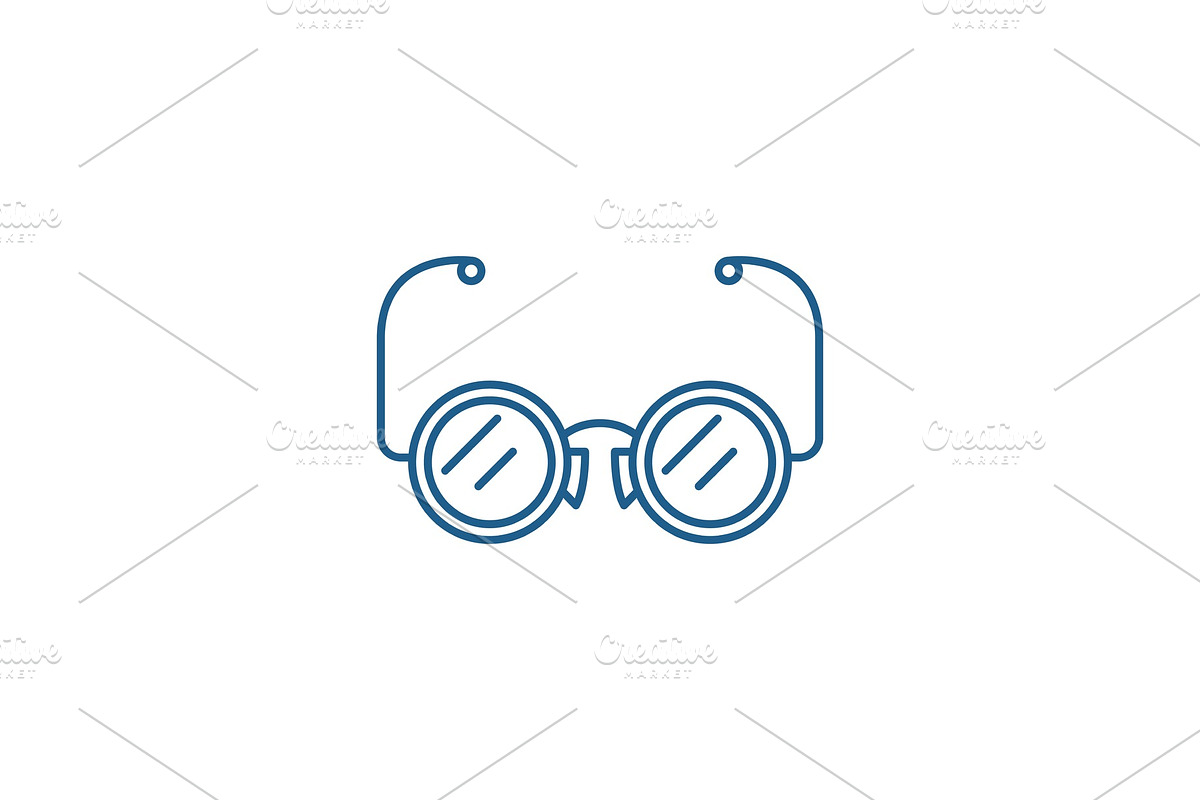Eyeglasses line icon concept in Illustrations - product preview 8