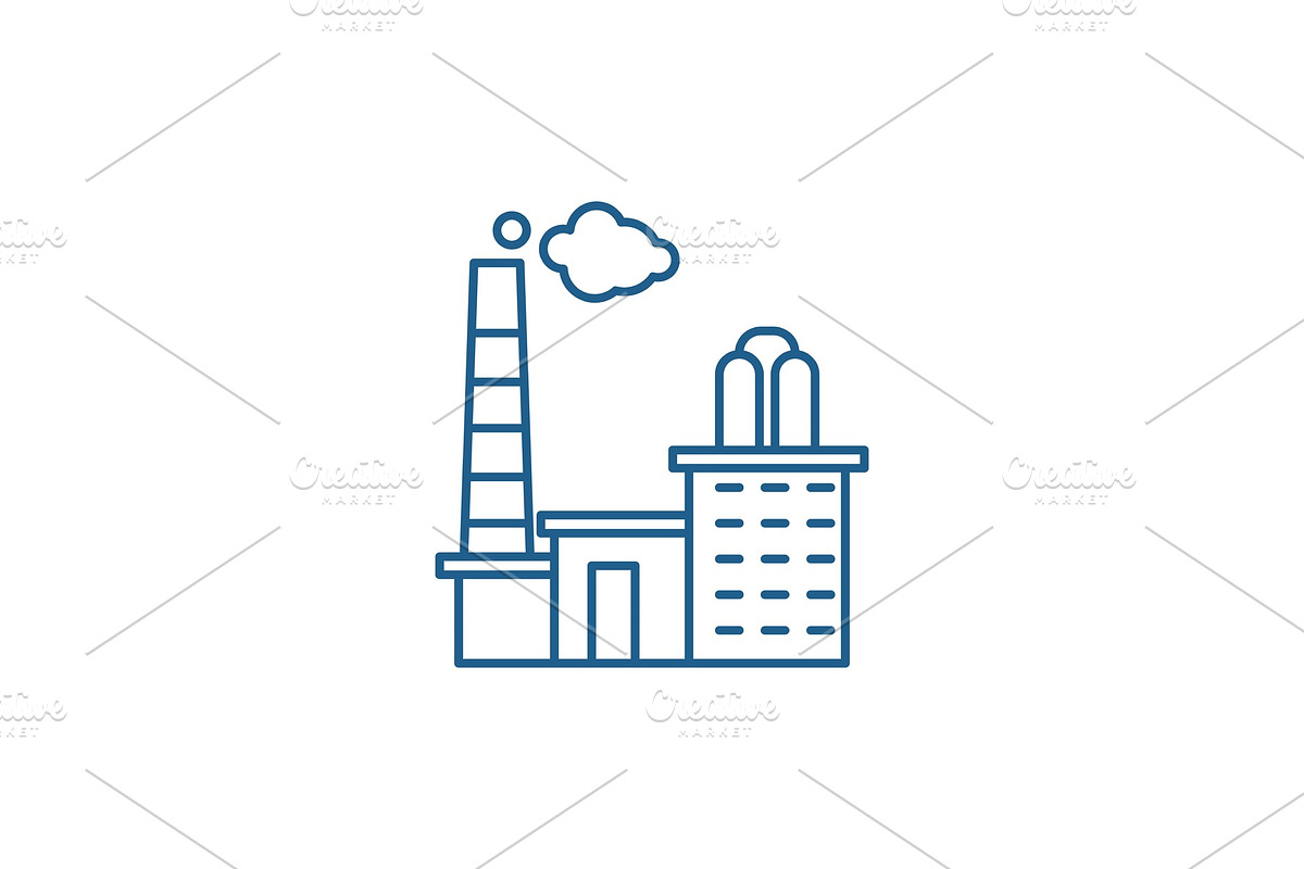 Factory line icon concept. Factory in Illustrations - product preview 8