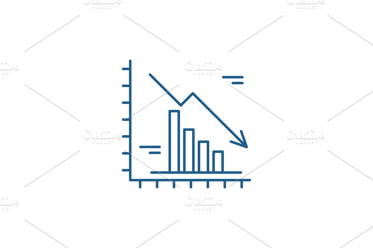 Falling markets line icon concept in Illustrations - product preview 8