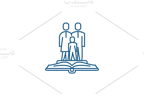 Family law line icon concept. Family