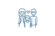 Family with child line icon concept