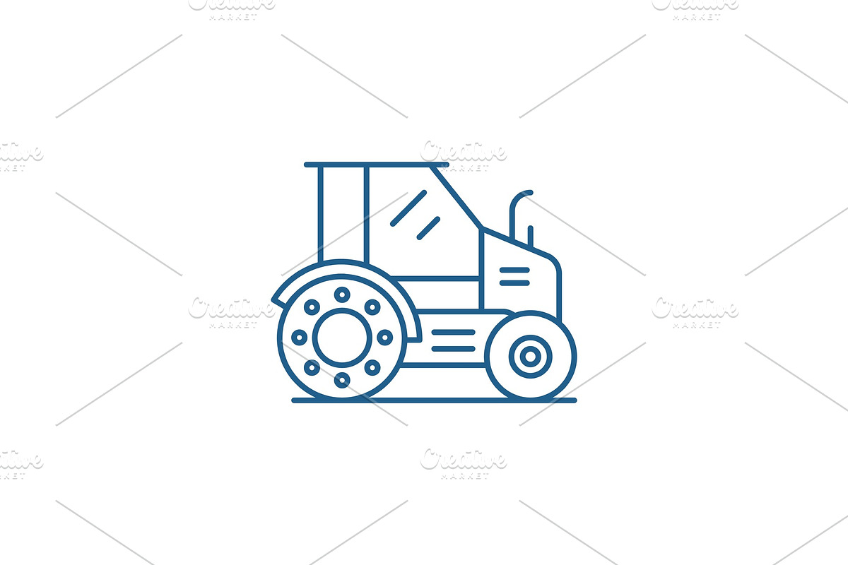Farm tractor line icon concept. Farm in Illustrations - product preview 8