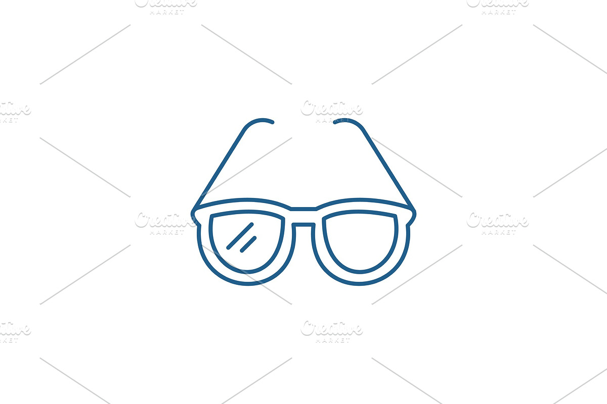 Fashionable glasses line icon in Illustrations - product preview 8