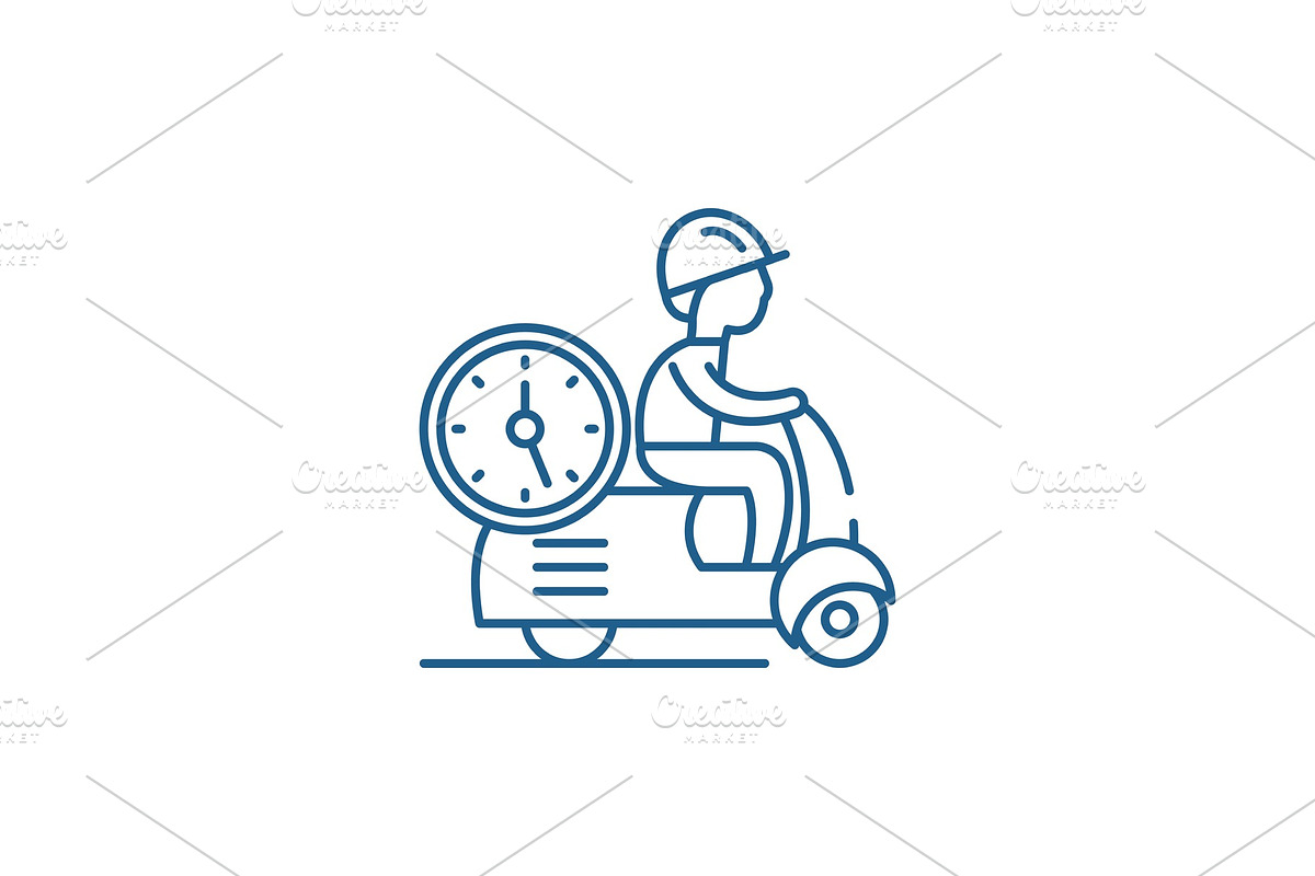 Fast courier line icon concept. Fast in Illustrations - product preview 8