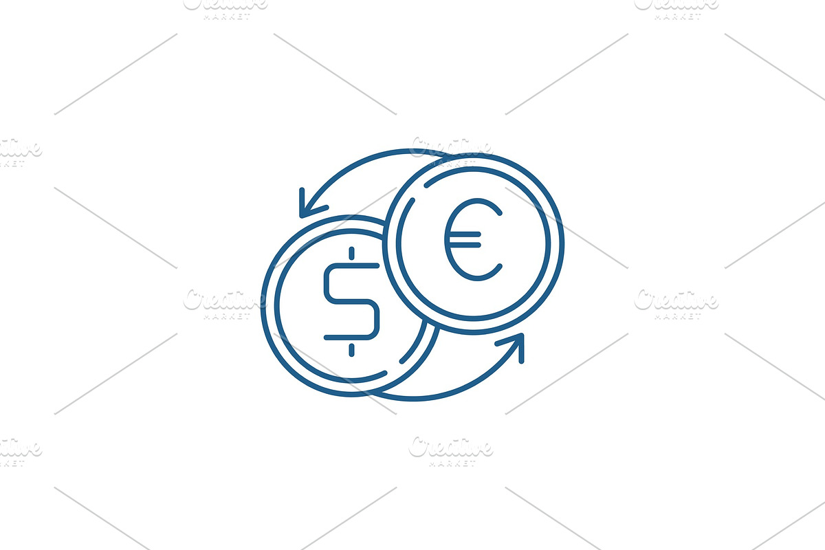 Fast currency exchange line icon in Illustrations - product preview 8