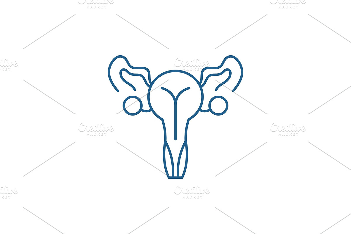 Female genitals line icon concept in Illustrations - product preview 8
