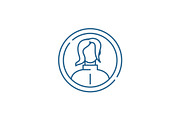 Female profile line icon concept