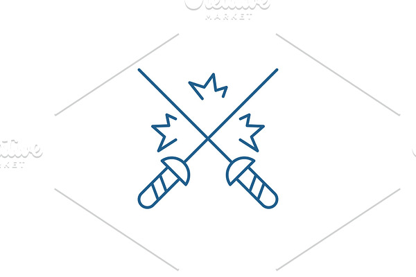 Fencing line icon concept. Fencing