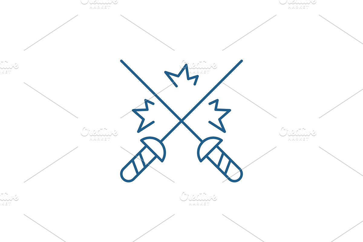 Fencing line icon concept. Fencing in Illustrations - product preview 8