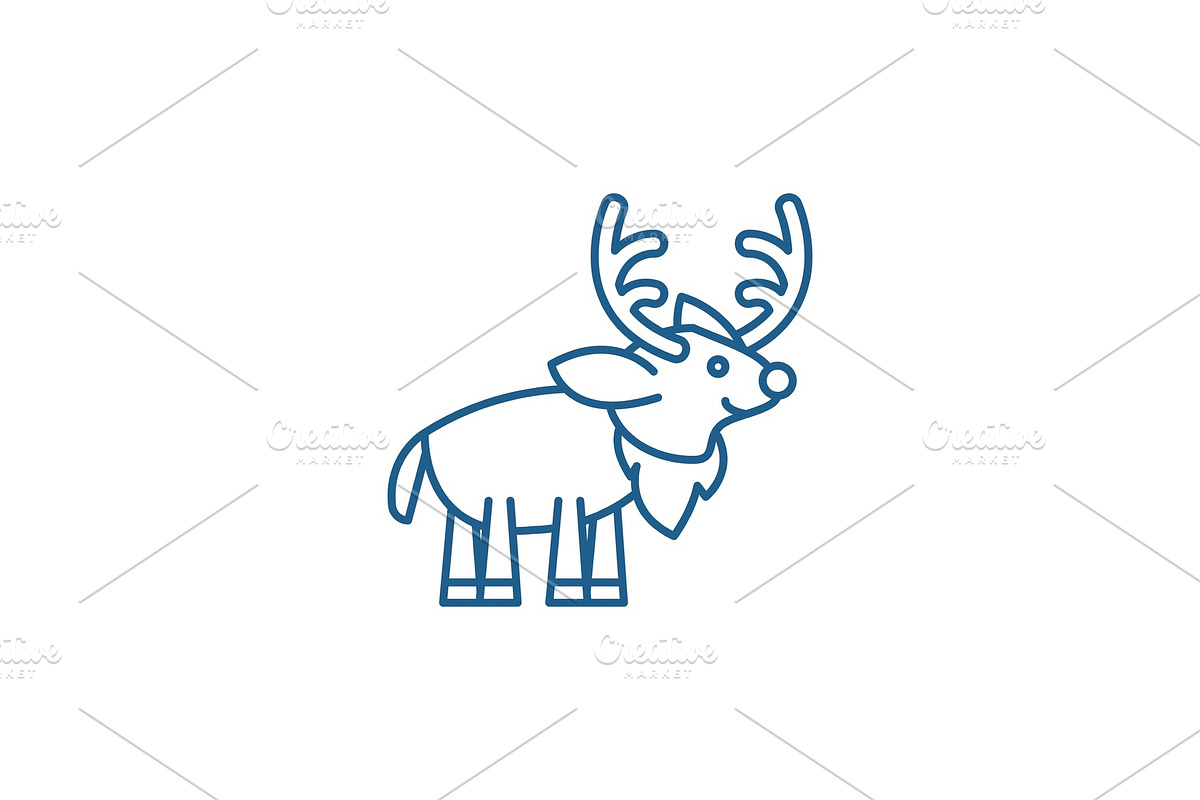 Festive deer line icon concept in Objects - product preview 8