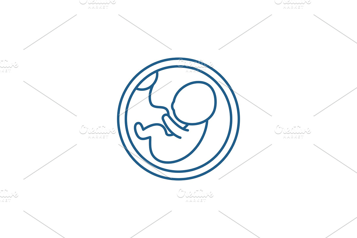 Fetus in the womb line icon concept in Objects - product preview 8