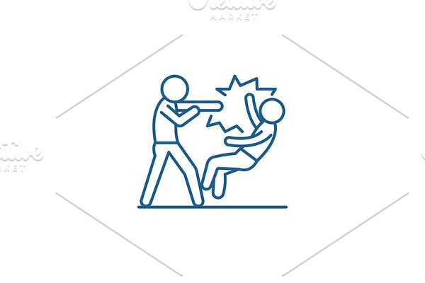 Fight line icon concept. Fight flat