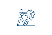 Fight line icon concept. Fight flat