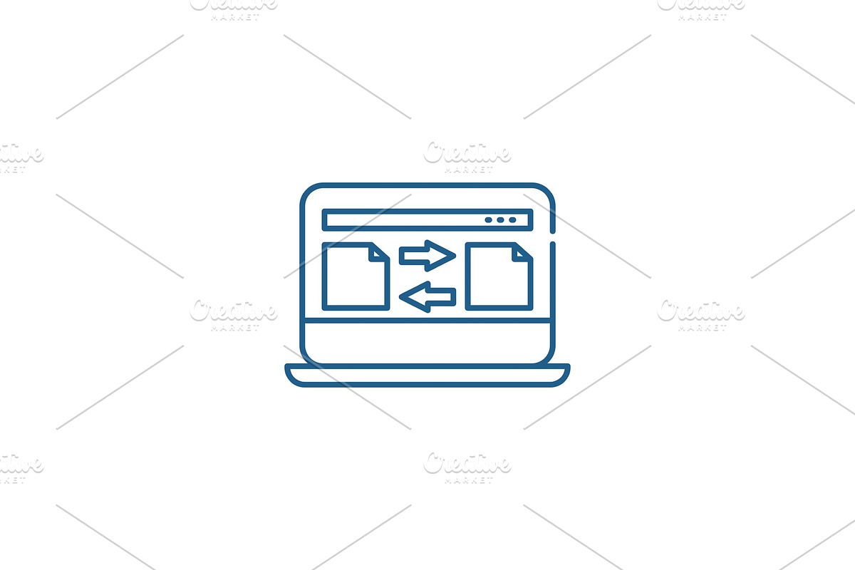 FILE TRANSFER line icon concept in Illustrations - product preview 8