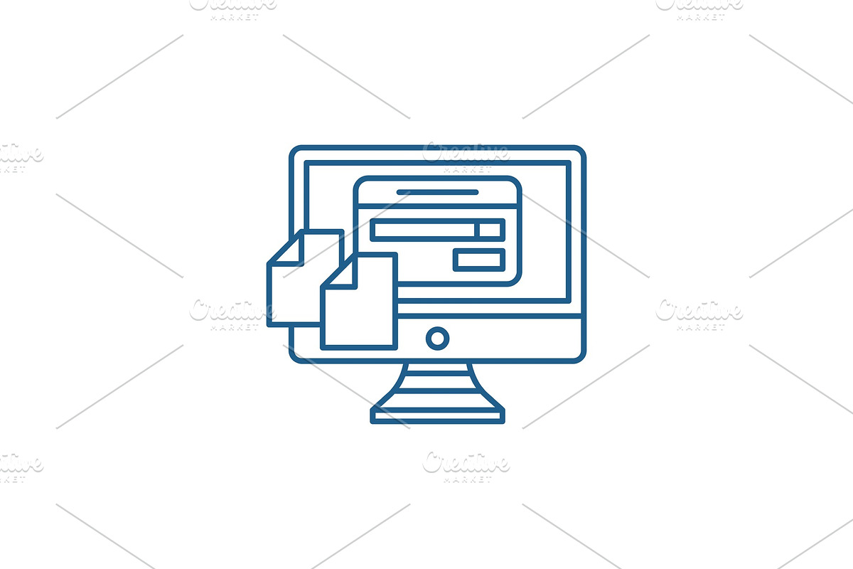 FILE Transfering line icon concept in Illustrations - product preview 8