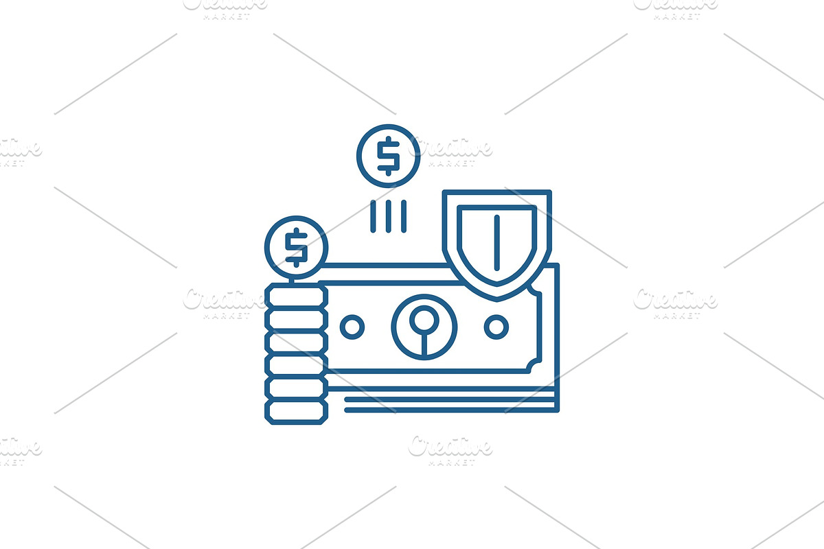 Finance protection line icon concept in Illustrations - product preview 8