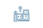 Finance protection line icon concept