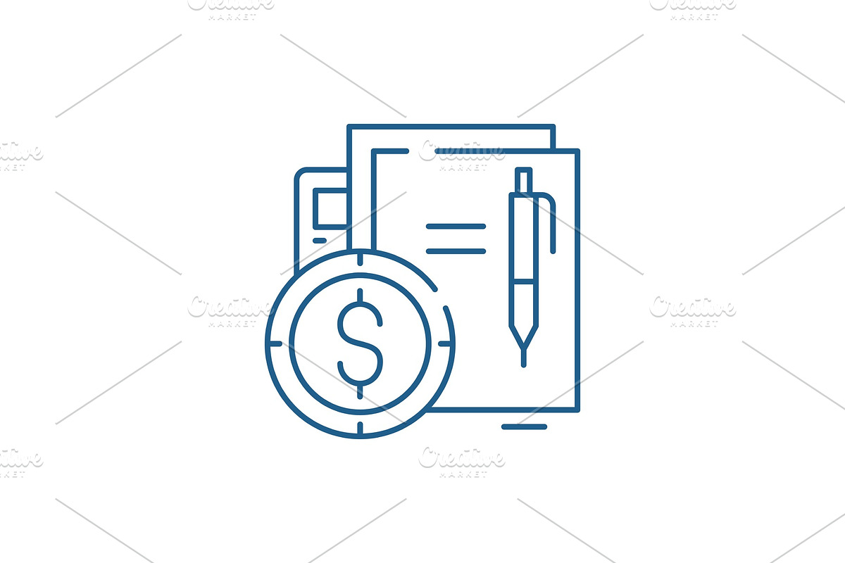 Financial contract line icon concept in Illustrations - product preview 8