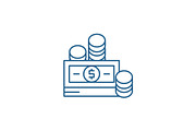 Financial contributions line icon