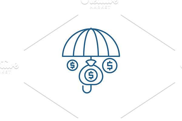 Financial insurance line icon