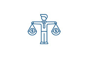 Financial investments line icon