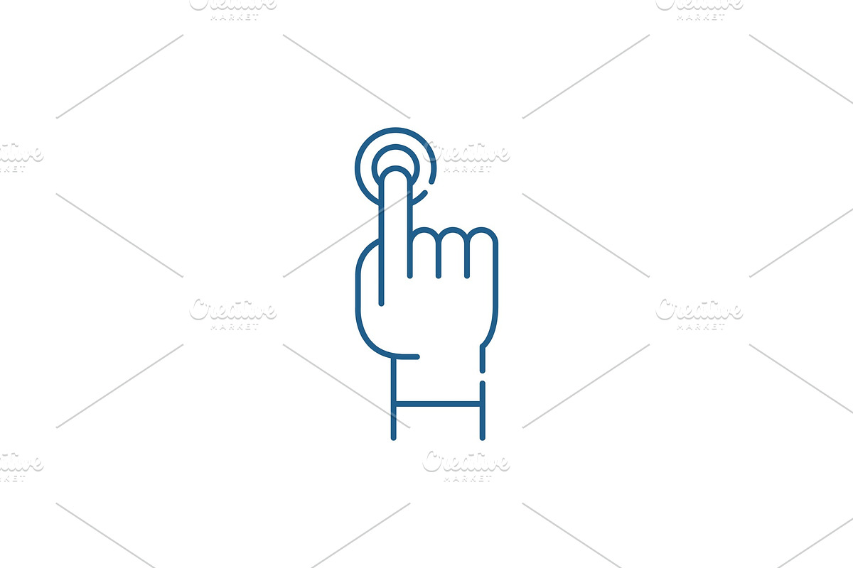 Finger tapping line icon concept in Illustrations - product preview 8