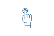 Finger tapping line icon concept